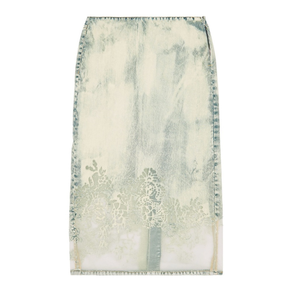 NWT Diesel midi skirt denim and lace